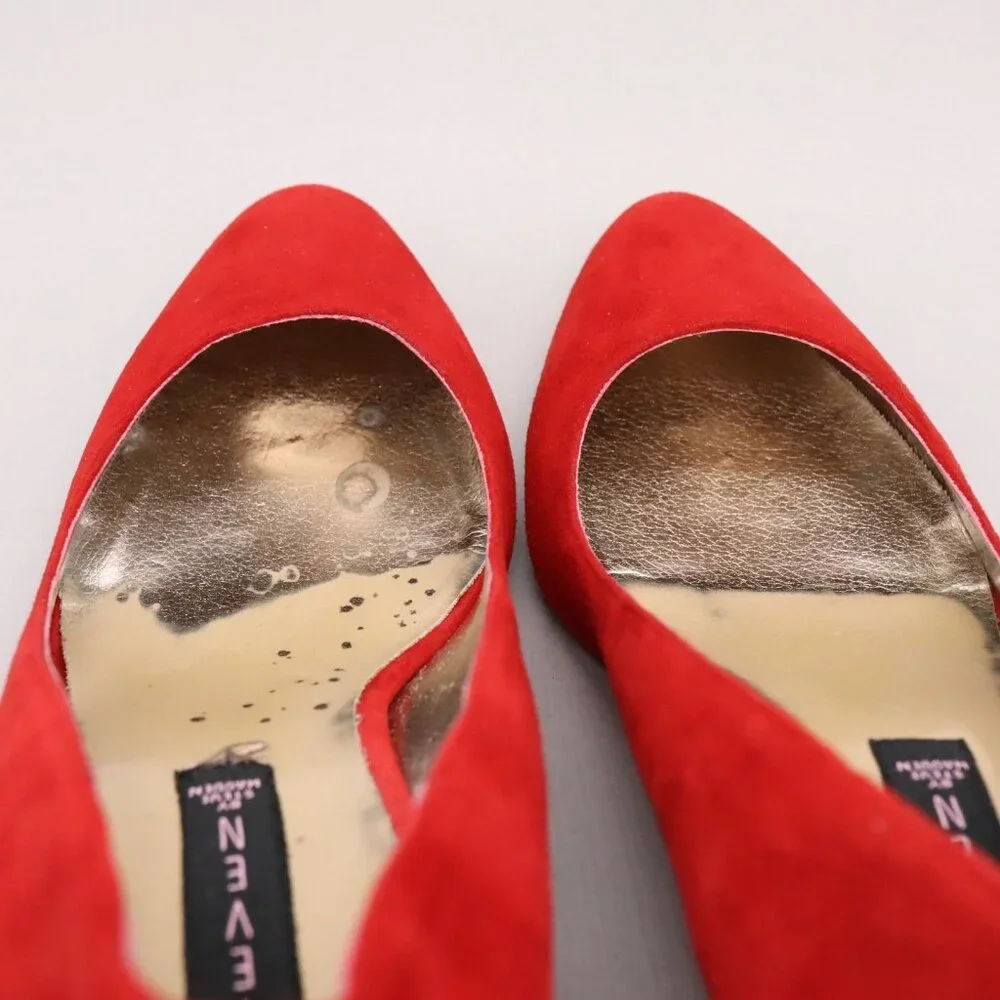 STEVEN BY Steve Madden Bouco Red Suede Wedge Heels Womens Size‎ 7.5 B